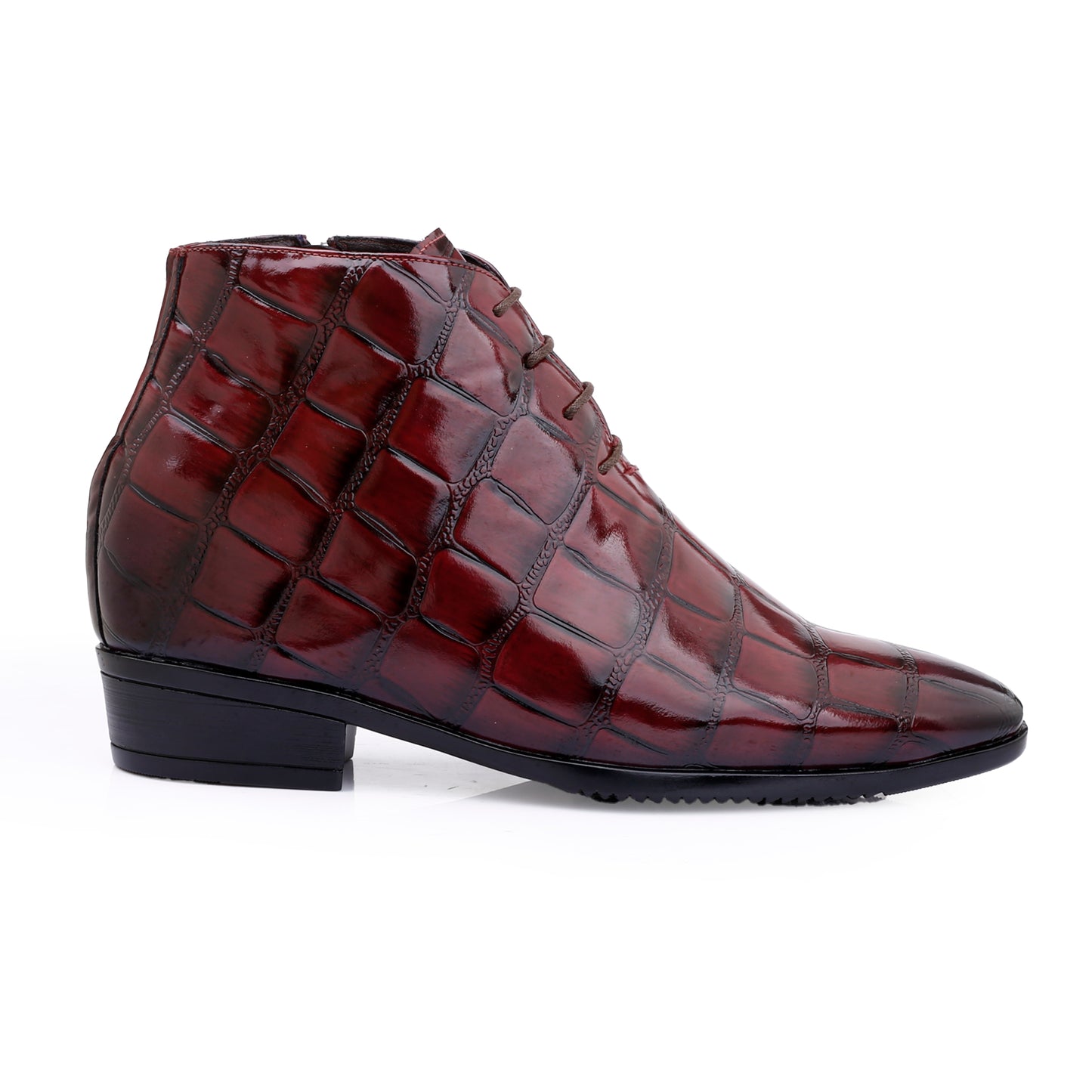 Men’s 3.5" Elevator Boots – Premium Glossy Black Formal Style