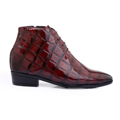 Men’s 3.5" Elevator Boots – Premium Glossy Black Formal Style