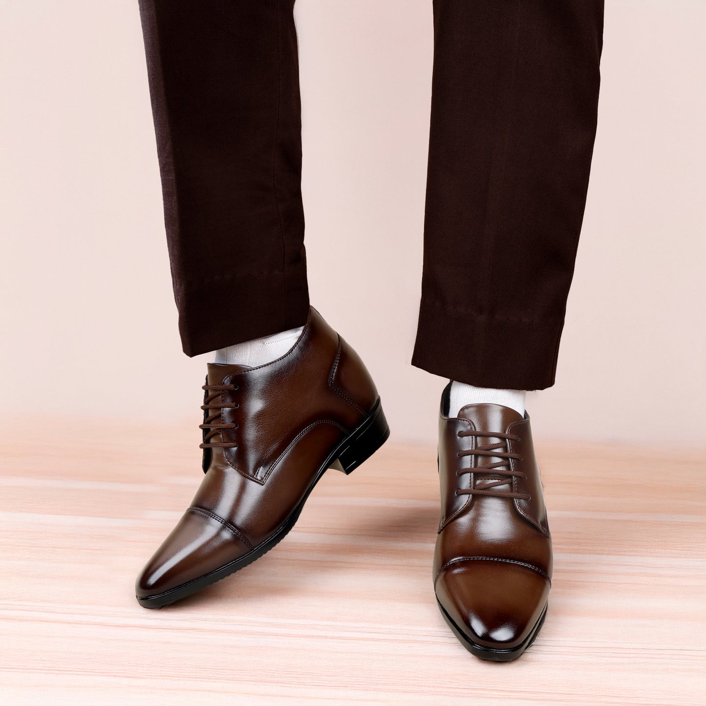 Men's 9cm Hidden Heel Height Increasing Shoes – Classic Formal Office Wear