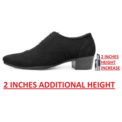 BXXY Mens Suede Height Increasing Casual Oxford Brogue Shoes All Occasions