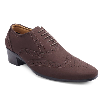 BXXY Mens Suede Height Increasing Casual Oxford Brogue Shoes All Occasions