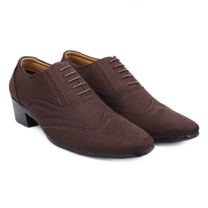 BXXY Mens Suede Height Increasing Casual Oxford Brogue Shoes All Occasions