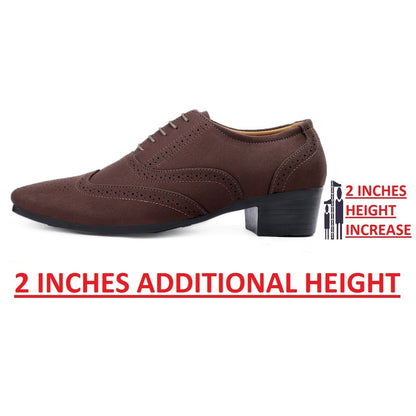 BXXY Mens Suede Height Increasing Casual Oxford Brogue Shoes All Occasions