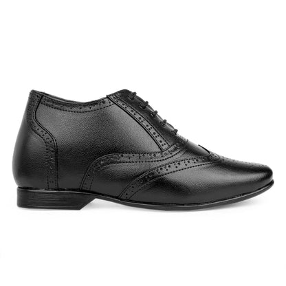 BXXY 3 Inch Elevator Formal Faux Leather Brogue Shoes For Men