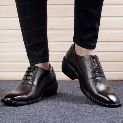 Bxxy's Faux Leather Wedding Wear Lace-up Shoes for Men