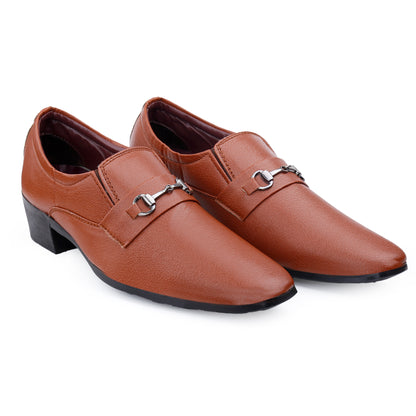 BXXY Men's Formal Height Increasing Slip-On Buckle Shoes
