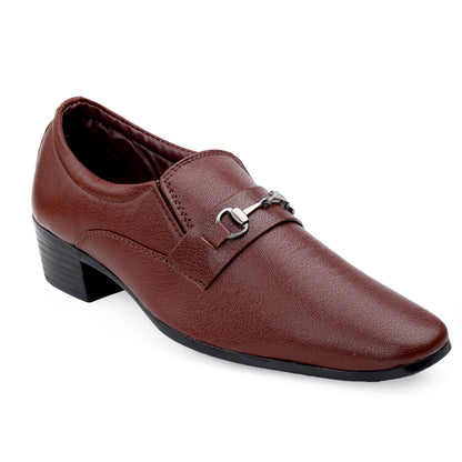 BXXY Men's Formal Height Increasing Slip-On Buckle Shoes