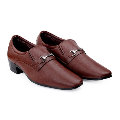 BXXY Men's Formal Height Increasing Slip-On Buckle Shoes
