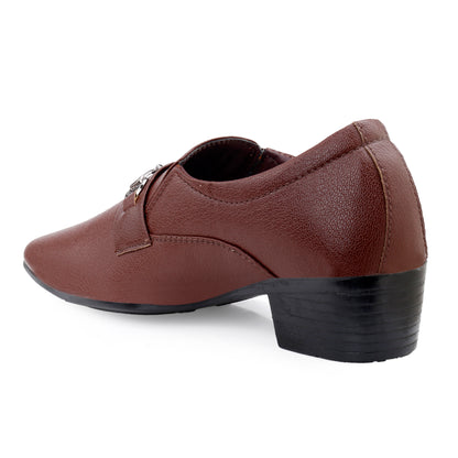 BXXY Men's Formal Height Increasing Slip-On Buckle Shoes