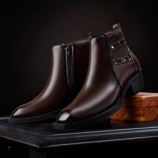 Baxxico Mens Boots with Hidden 2 Inch Heel Lift Walk Taller Instantly