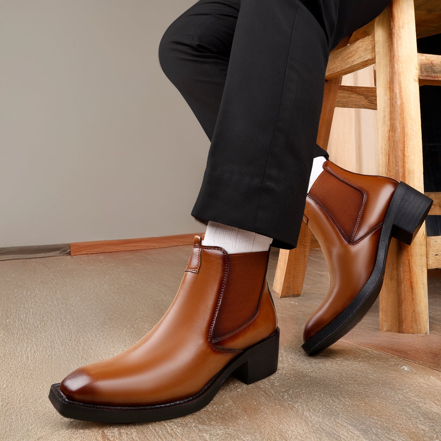 Men’s Elevated Style Boots – 2 Inches Rise, Premium Finish