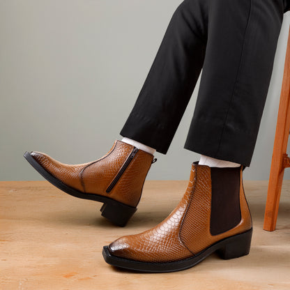 Men’s Stylish 2-Inch Height Boosting Ankle Boots