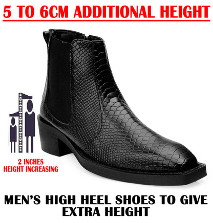 Men’s Stylish 2-Inch Height Boosting Ankle Boots