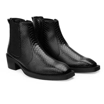 Men’s Stylish 2-Inch Height Boosting Ankle Boots