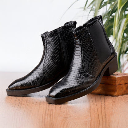 Men’s Stylish 2-Inch Height Boosting Ankle Boots
