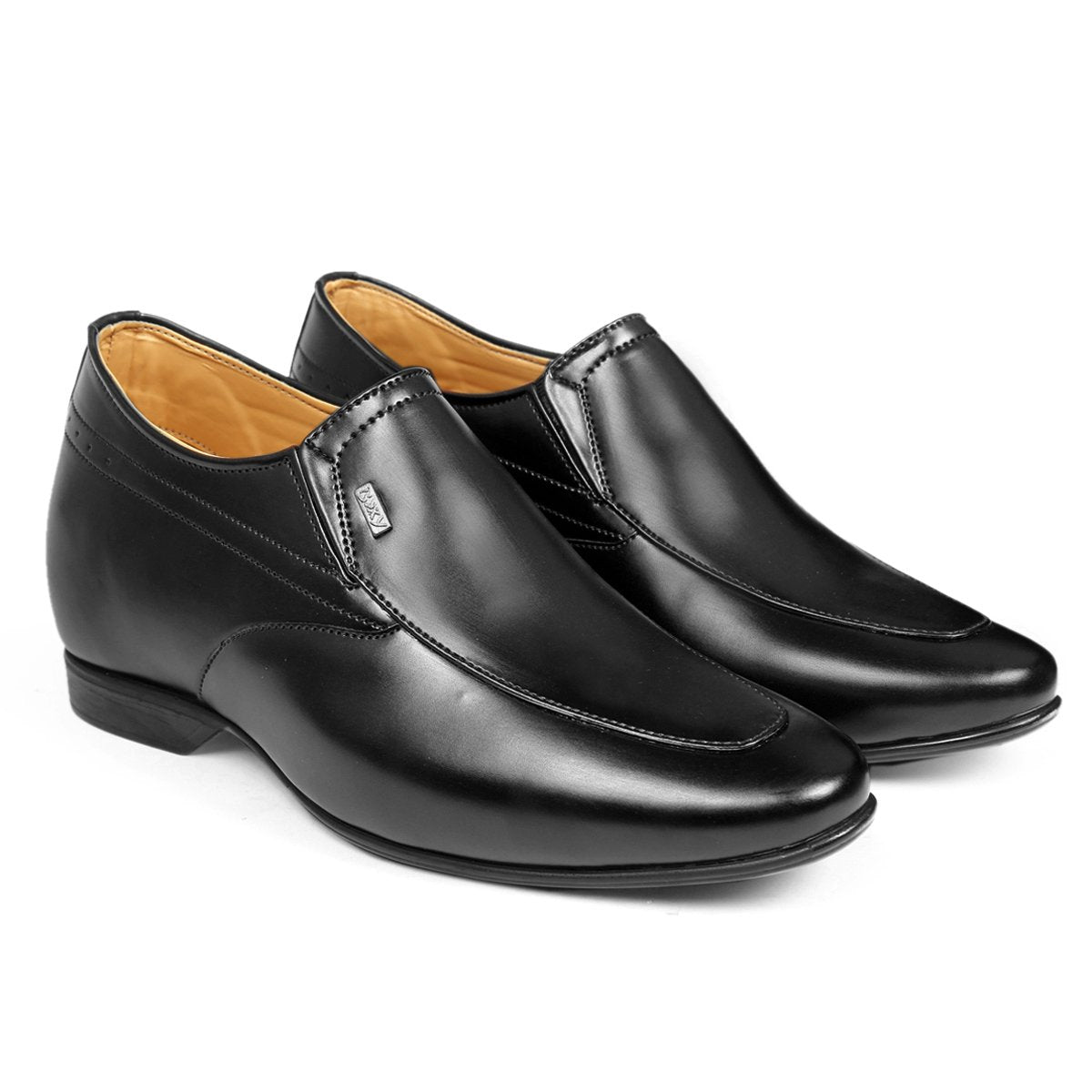 BXXY 9 cm (3.5 Inch) Hidden Height Increasing Faux Leather Material Slip-on Formal Shoes