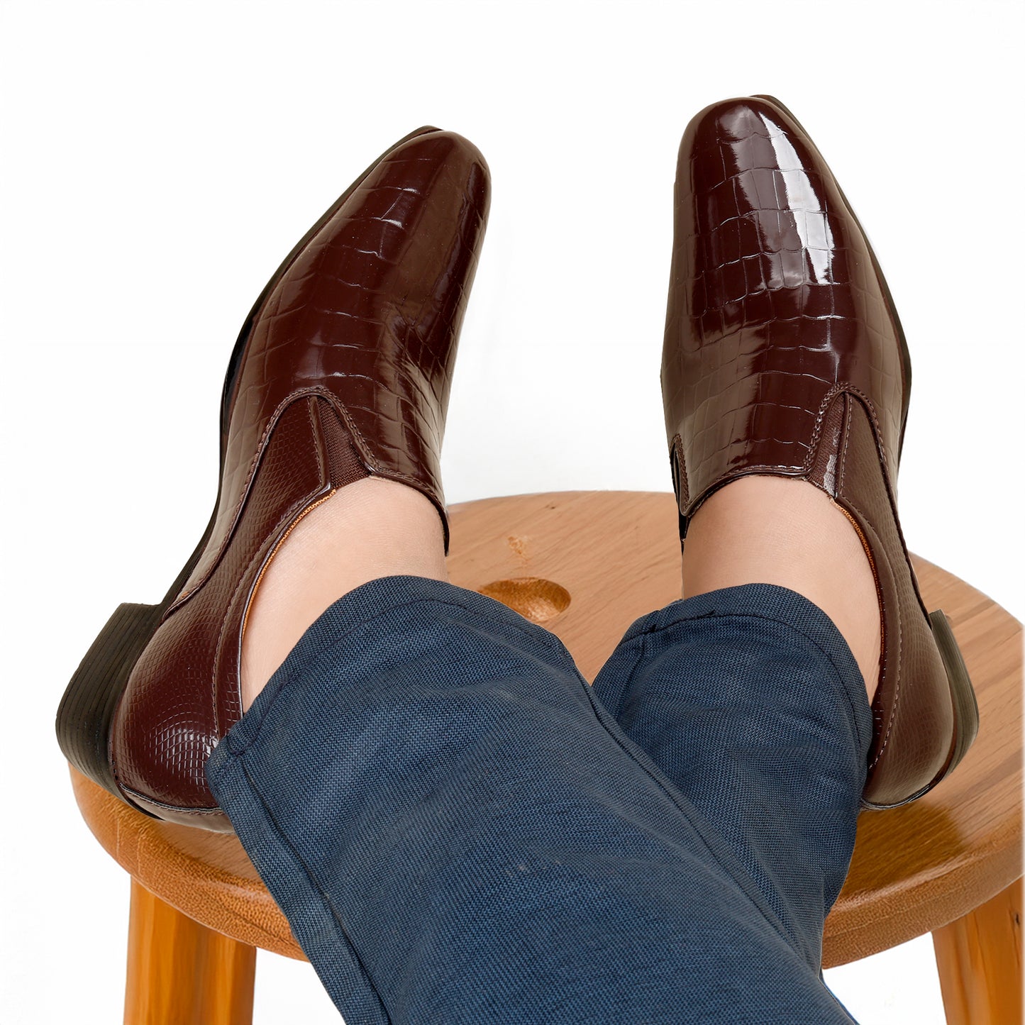 BXXY Height-Boosting Shimmer Moccasins for Men