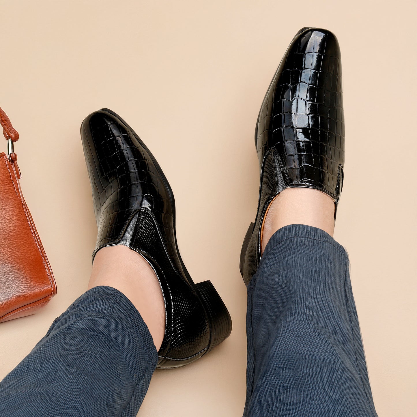 BXXY Height-Boosting Shimmer Moccasins for Men