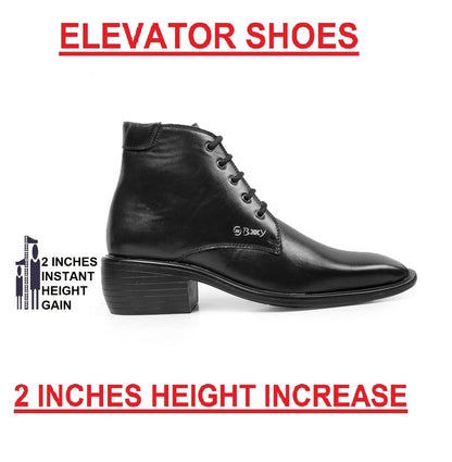 Men's Formal Height Increasing Derby Lace-up Ankle Boots