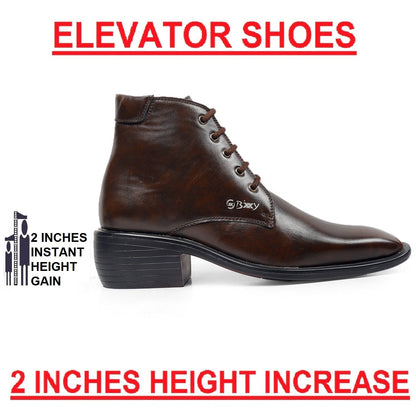 Men's Formal Height Increasing Derby Lace-up Ankle Boots