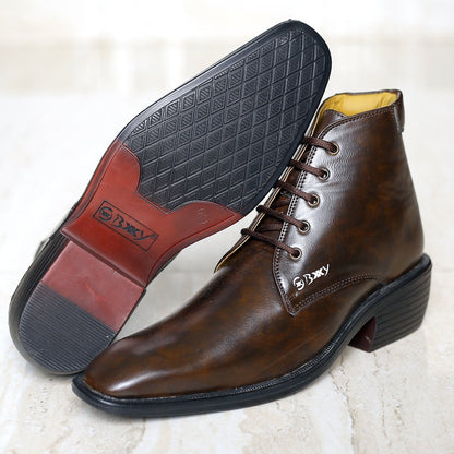 Men's Formal Height Increasing Derby Lace-up Ankle Boots