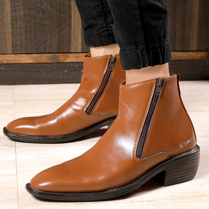 Bxxy Men's Elevator Zipper Boots