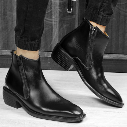 Men's Height Increasing Formal Wear Zipper Boots