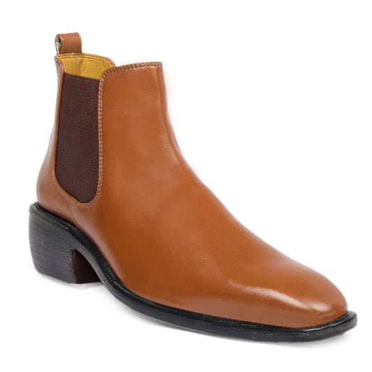 Bxxy's 2 Inch Hidden Height Increasing Faux Leather Chelsea Boots for Men