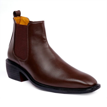 Bxxy's 2 Inch Hidden Height Increasing Faux Leather Chelsea Boots for Men