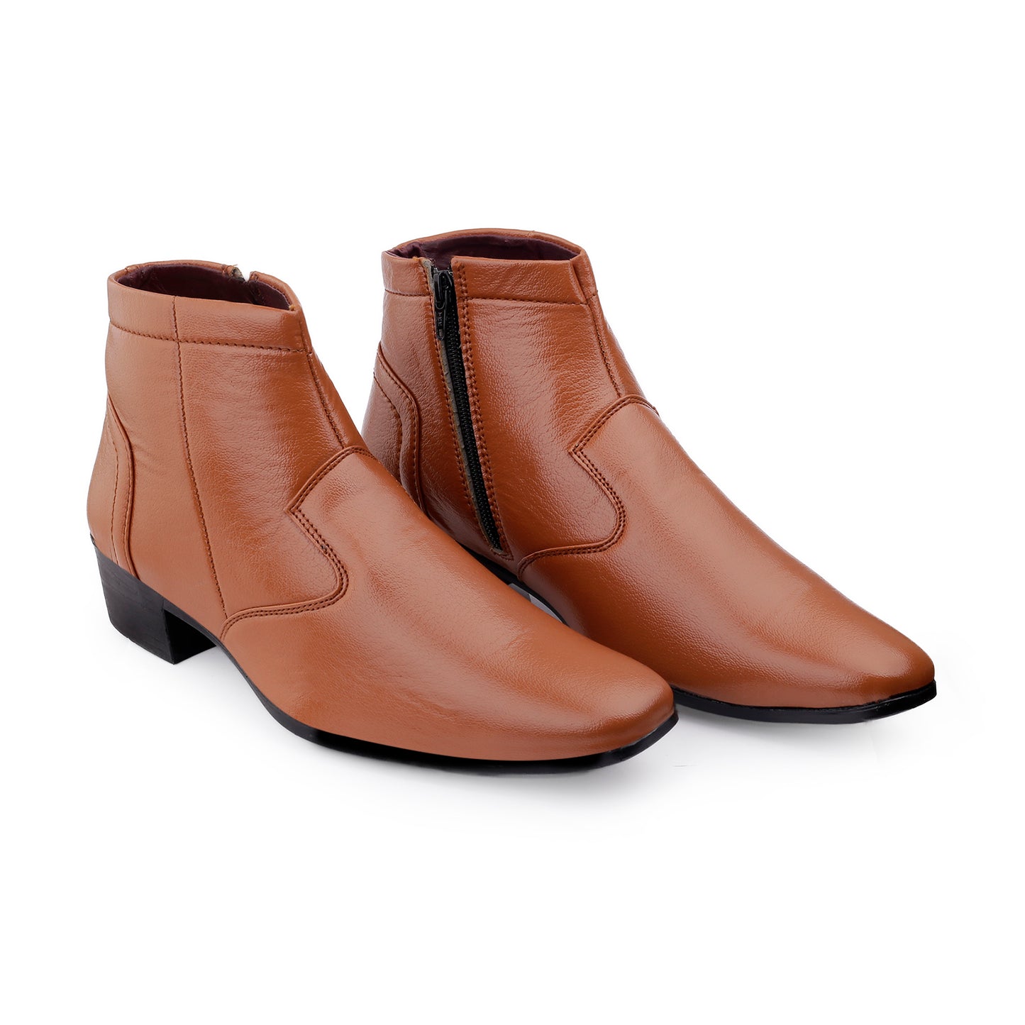 Men’s Sleek Formal Boots with Side Zipper Closure