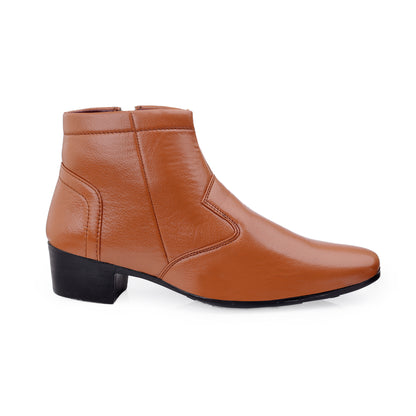 Men’s Sleek Formal Boots with Side Zipper Closure
