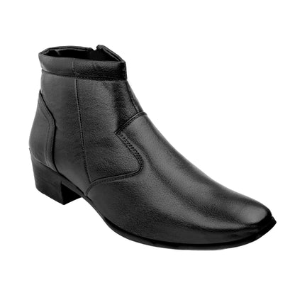 Men’s Sleek Formal Boots with Side Zipper Closure