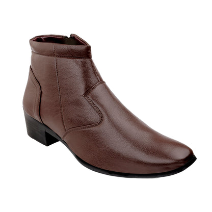 Men’s Sleek Formal Boots with Side Zipper Closure