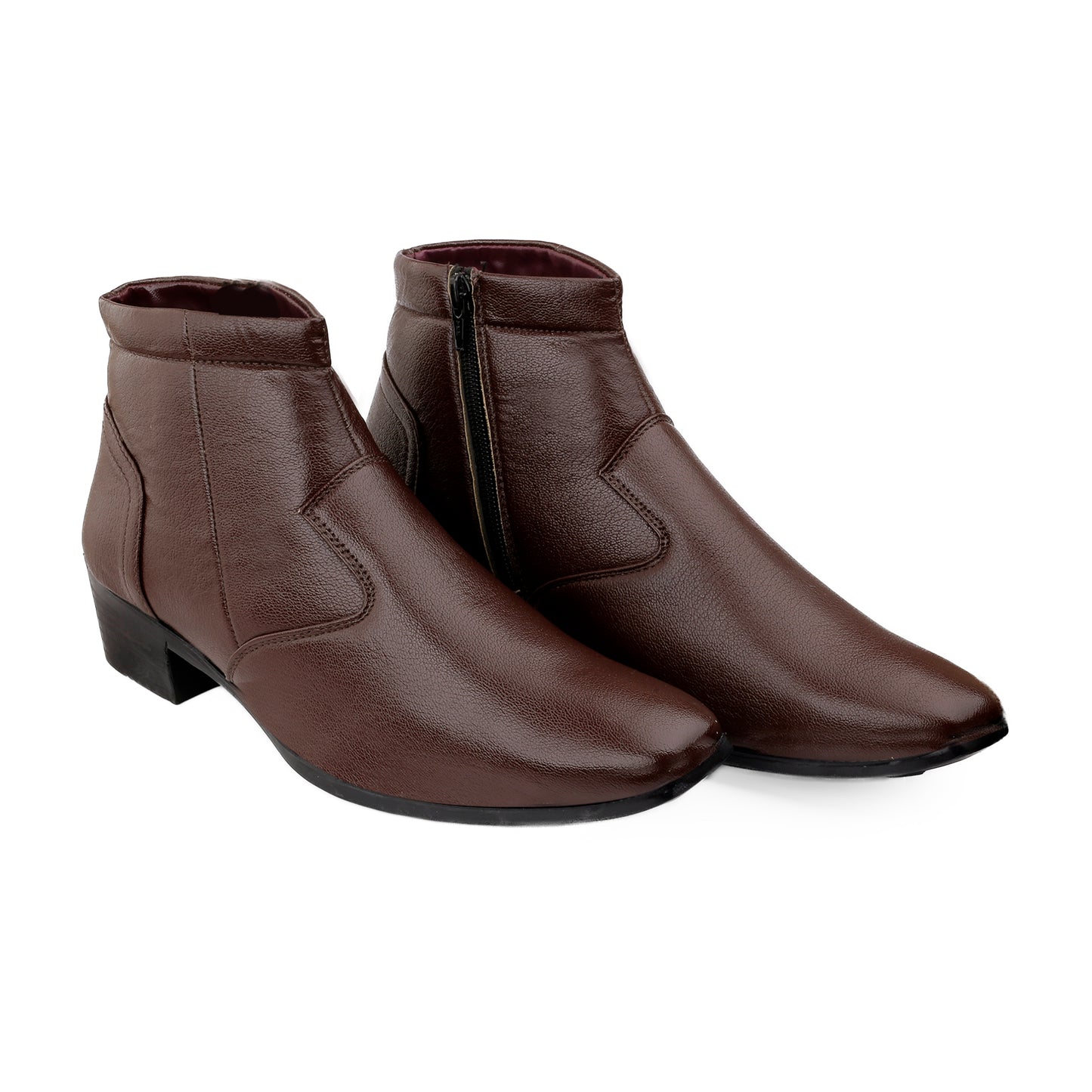 Men’s Sleek Formal Boots with Side Zipper Closure