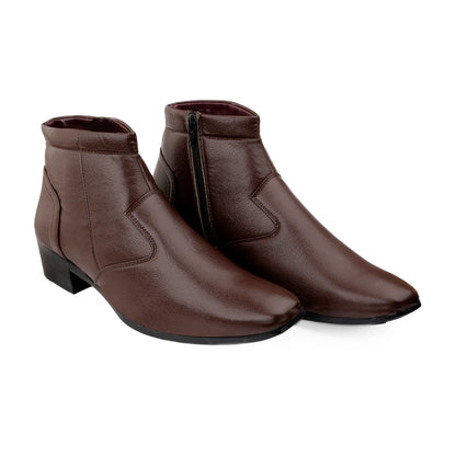 Men’s Sleek Formal Boots with Side Zipper Closure
