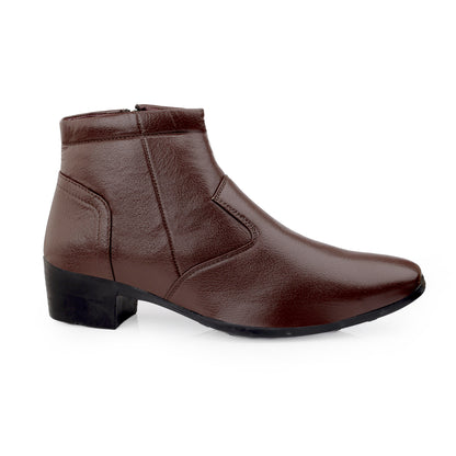 Men’s Sleek Formal Boots with Side Zipper Closure