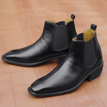 Bxxy's Hidden Height Vegan Leather Ultra Stylish Comfortable Slip-on Chelsea Boots for Men