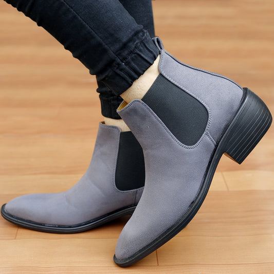 Men’s Suede Elevator Chelsea Boots