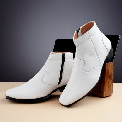 Men’s Sleek Formal Boots with Side Zipper Closure