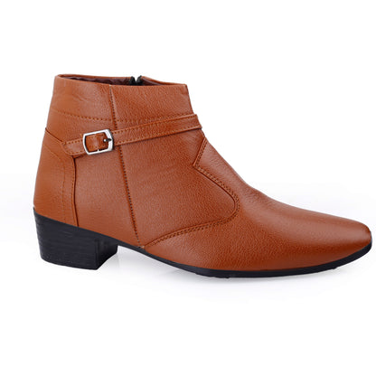 BXXY 2 Inches Height Increasing Ankle Zipper Boots For Men