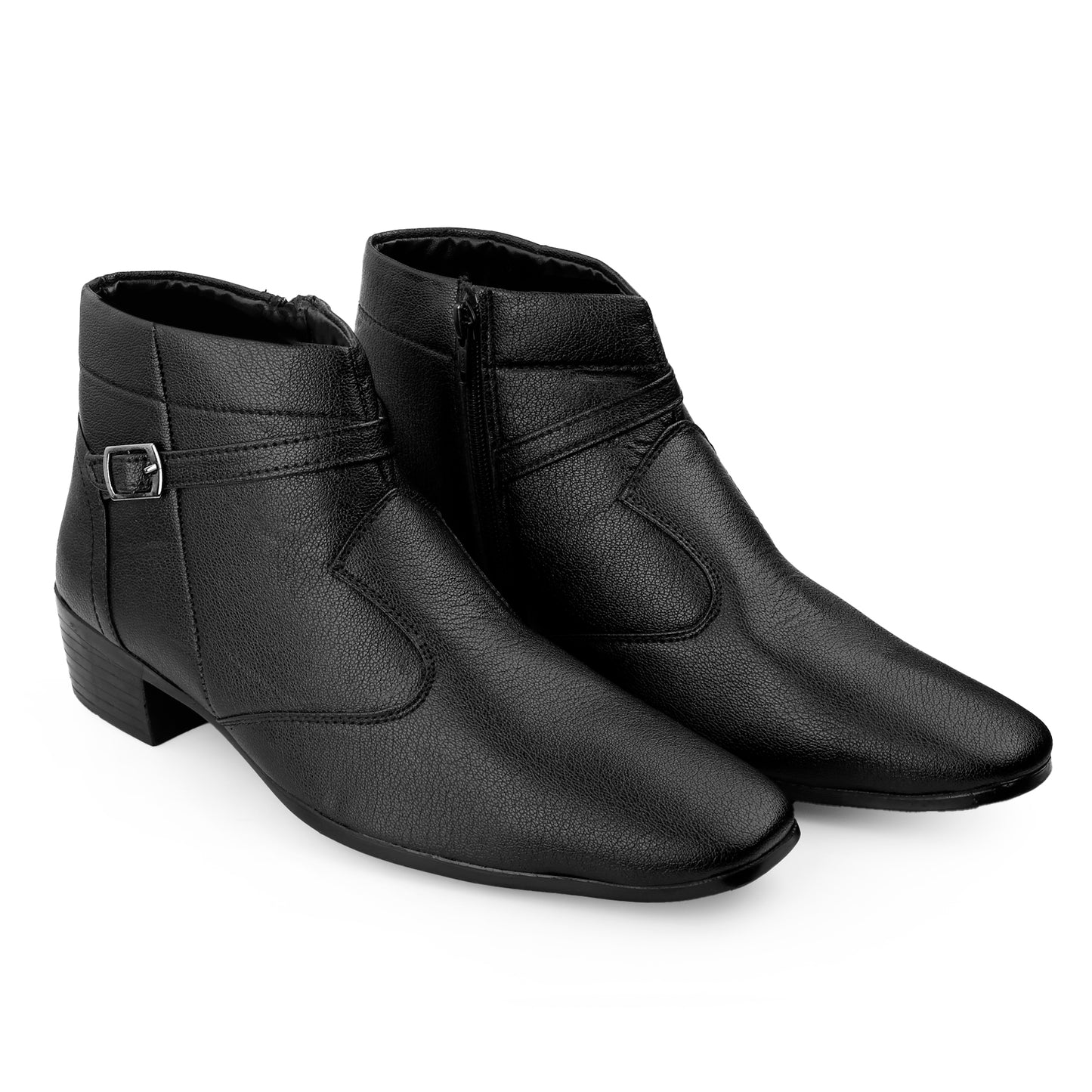 BXXY 2 Inches Height Increasing Ankle Zipper Boots For Men