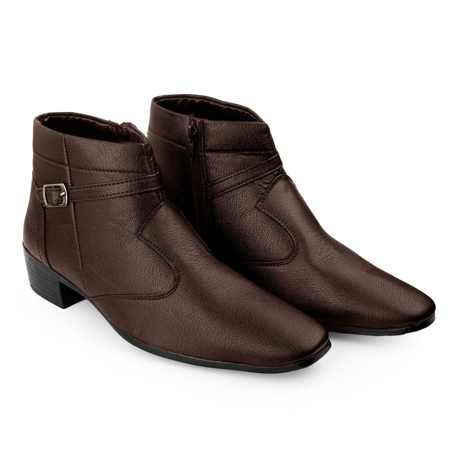 BXXY 2 Inches Height Increasing Ankle Zipper Boots For Men
