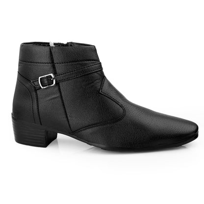 BXXY 2 Inches Height Increasing Ankle Zipper Boots For Men