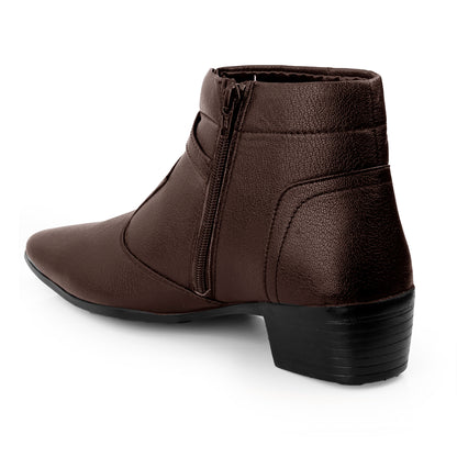 BXXY 2 Inches Height Increasing Ankle Zipper Boots For Men