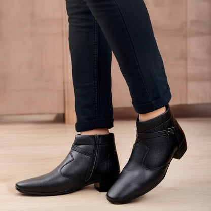 BXXY 2 Inches Height Increasing Ankle Zipper Boots For Men