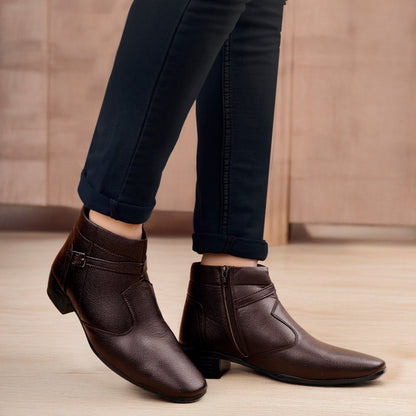 BXXY 2 Inches Height Increasing Ankle Zipper Boots For Men
