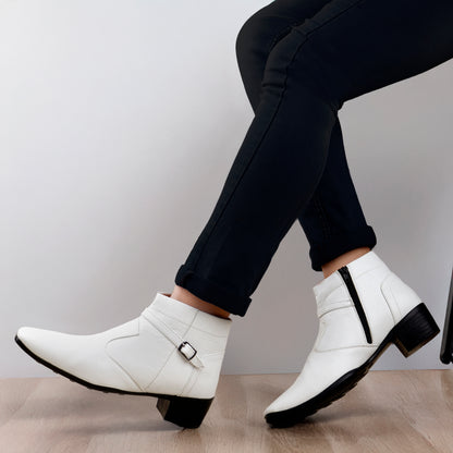BXXY 2 Inches Height Increasing Ankle Zipper Boots For Men