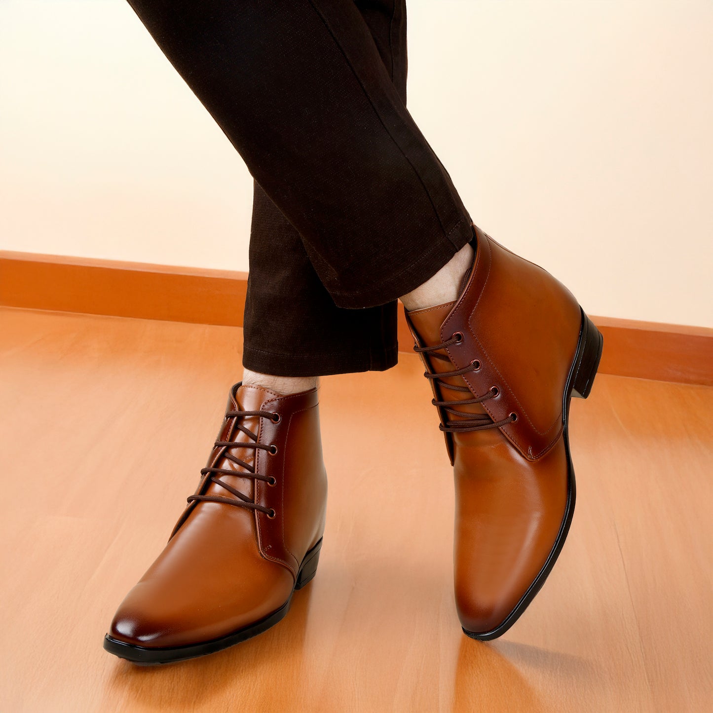 Elegant Lace-Up Elevator Boots – 3.5 Inch Height Boost