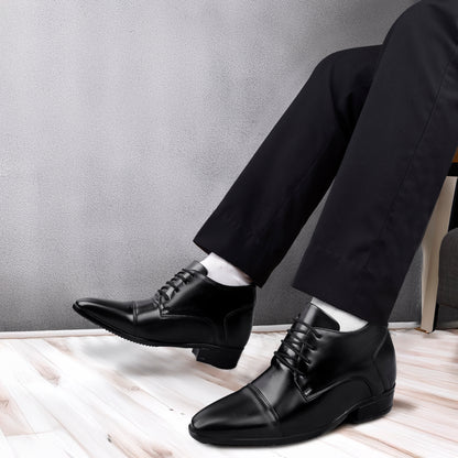 Men's 9cm Hidden Heel Height Increasing Shoes – Classic Formal Office Wear