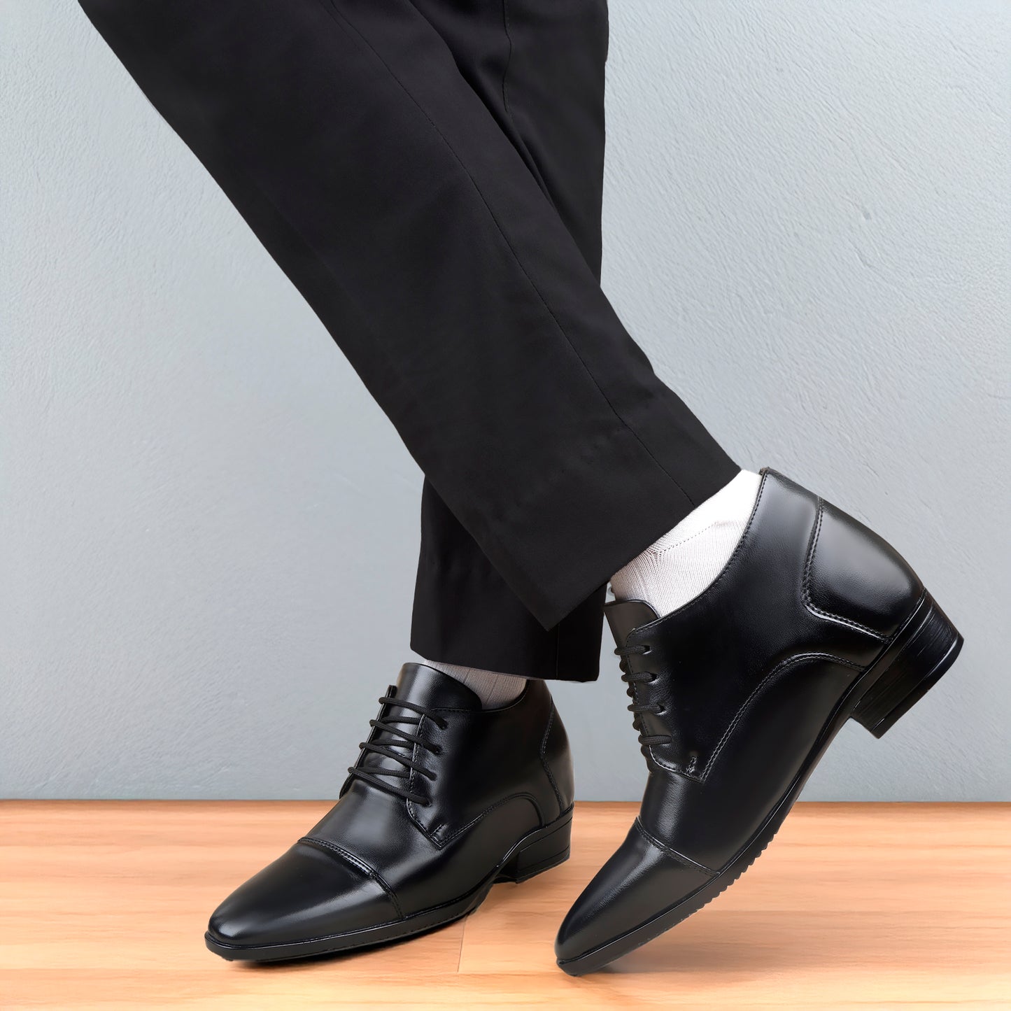 Men's 9cm Hidden Heel Height Increasing Shoes – Classic Formal Office Wear